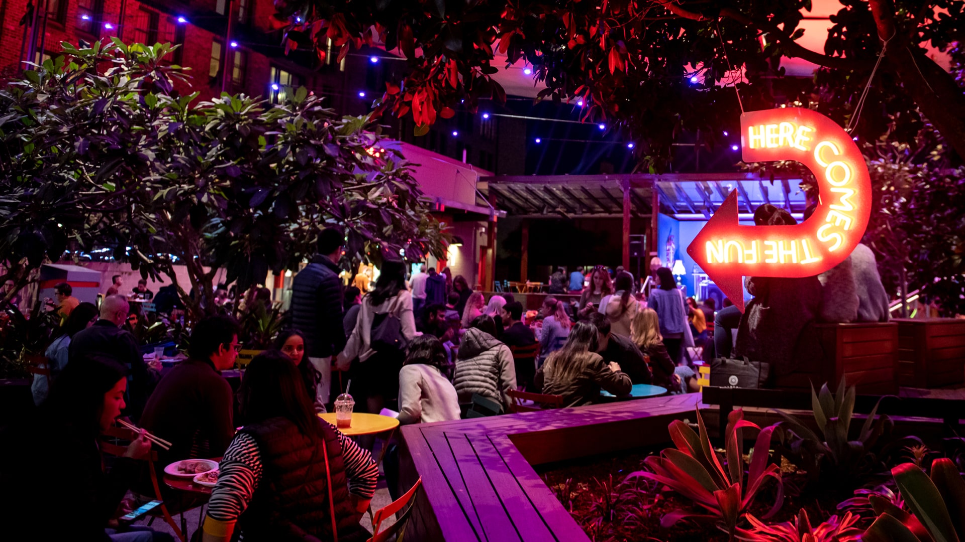 A bar at night in the rocks, Sydney