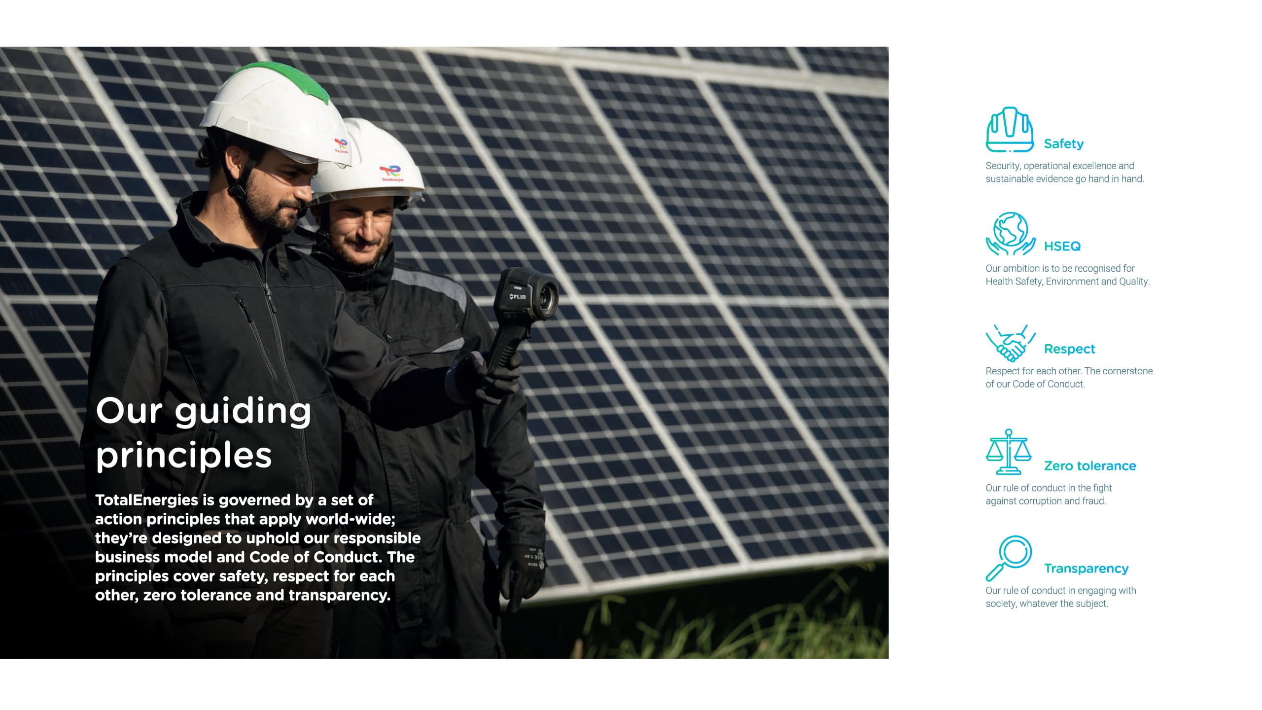 Team members working on solar panels